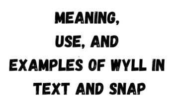 Meaning, Use, and Examples of WYLL in Text and Snap Examples of WYLL